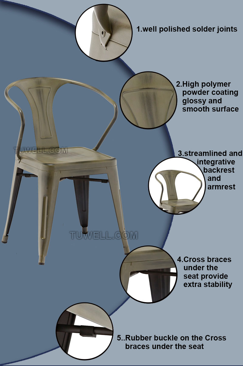 Tuwell-Best Tw8012 Steel Tolix Chair Galvanized Tolix Chair-5