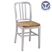 TW1005-W Aluminum Navy Chair with Wood Seat indoor and outdoor coffee chair American industrial style