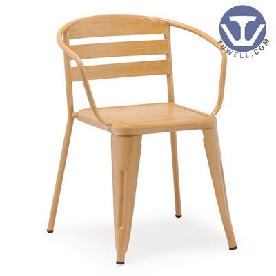 TW5907 Steel dining chair with arms Nordic style