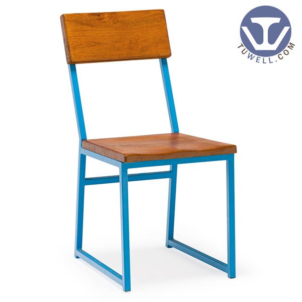 TW8623 Steel chair with wood seat pan and backrest Nordic style