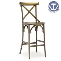 TW8022-L vintage indoor and outdoor Aluminum cross back bar chair coffee chair american country style