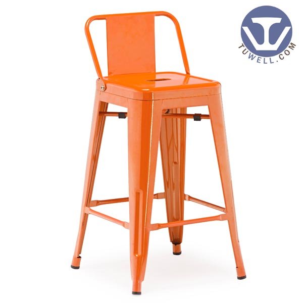 TW8005-M Steel Tolix barstool, dining chair, barstool with backrest, steel stool