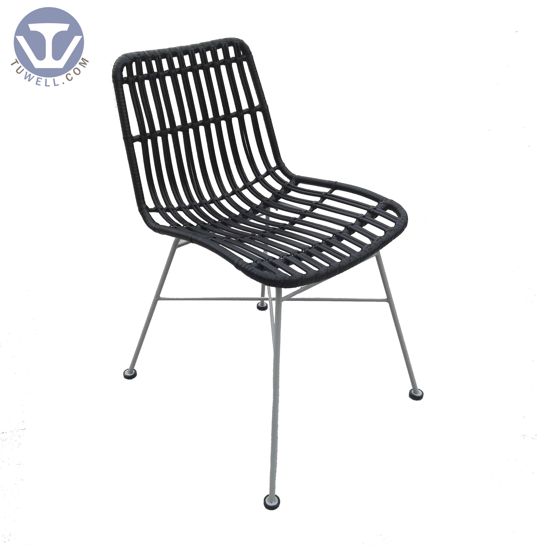 TW8717  indoor outdoor metal rattan chair  natural dining chair European leisure style