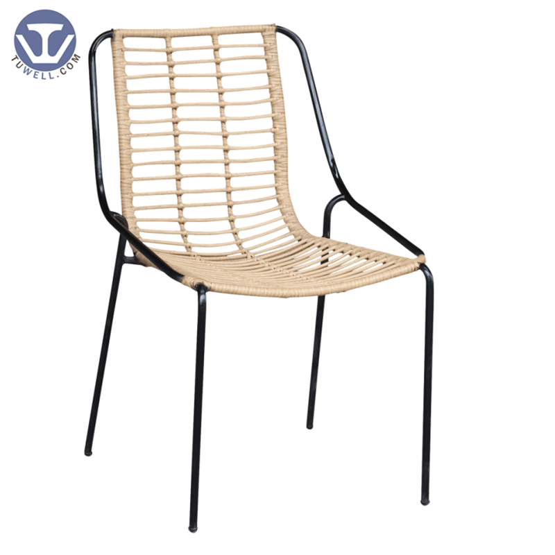 TW8709  Stackable Rattan chair with natural color indoor and outdoor aluminum rattan funiture European leisure style