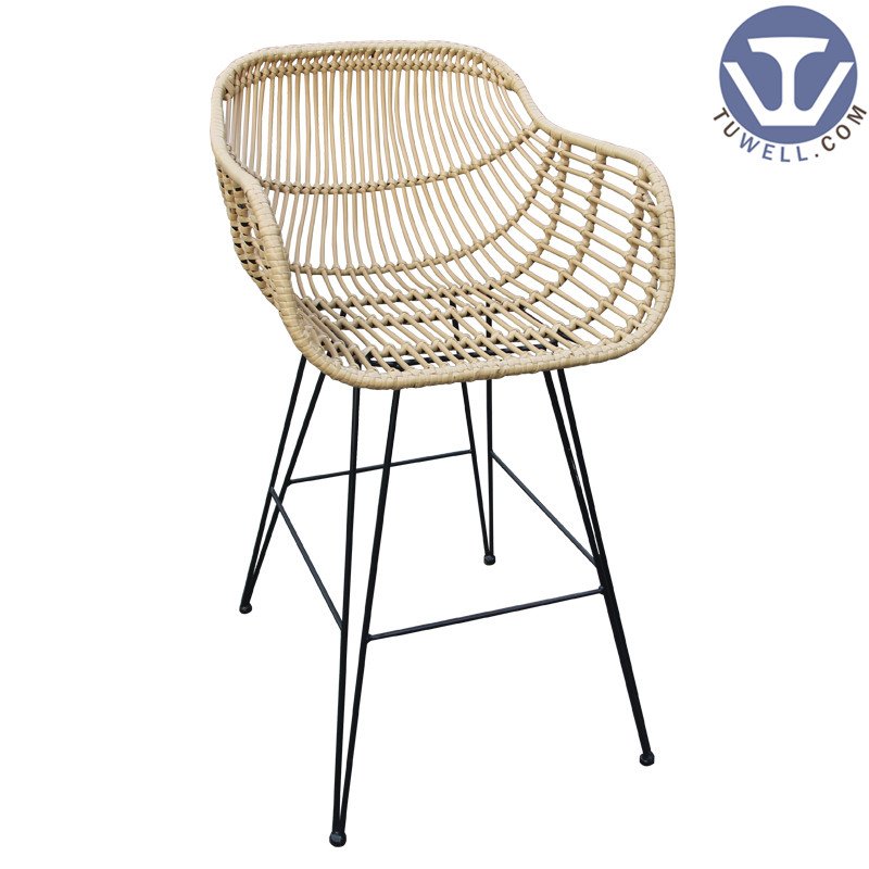 TW8711-L  Rattan bar chair indoor and outdoor PE rattan furniture European leisure style with natural color