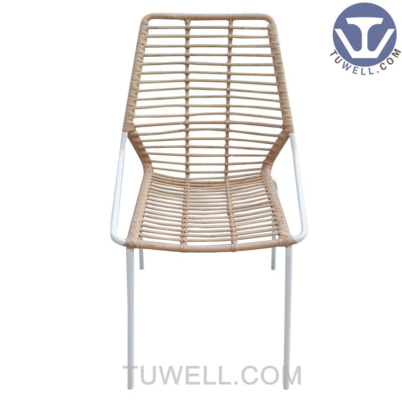 Tuwell-Tw8722 Metal Rattan Chair Natural Dinning Chair European-5