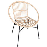 TW8778 metal Rattan chair beige color wicker dinning chair European leisure style for indoor and outdoor
